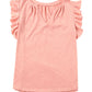 Pink Casual Solid V Neck Tee