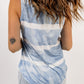Dyed Buttoned Round Neck Tank Top