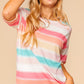 PLUS MULTI RAINBOW THERMAL LOOSE FIT KNIT TOP